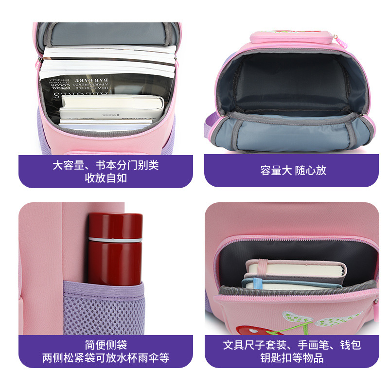 Kindergarten girls' schoolbag, primary school students' bow, girls' sweet schoolbag, spine support, breathable and comfortable, large-capacity schoolbag Application Scenario