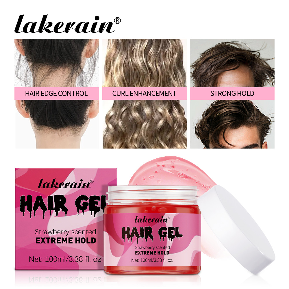 Lakerain Transparent Gel Hair Gel 100ml, a hair gel for styling curly hair, creating fluffy bubbles and elastic hair Specification drawing