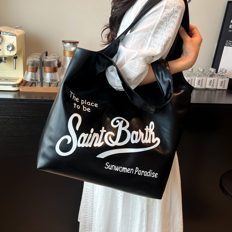 Large-capacity single-shoulder bag for women, 2025 new style, fashionable, casual and versatile tote bag, letter niche design handbag details Picture