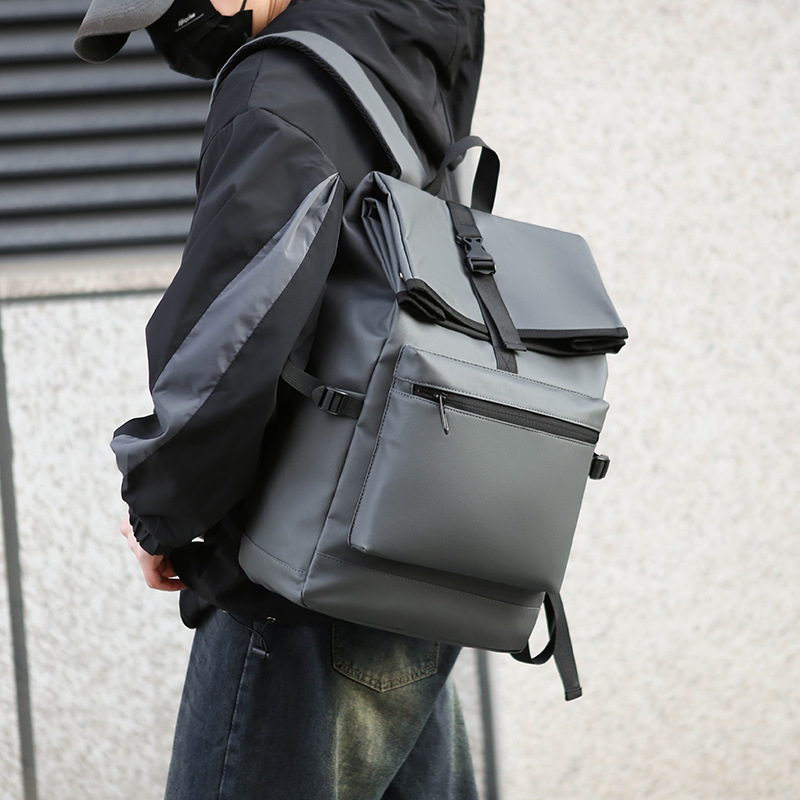 Cross-border simple and large-capacity backpack for men, high-end and stylish college student schoolbag, fashionable and casual business travel backpack Specification drawing