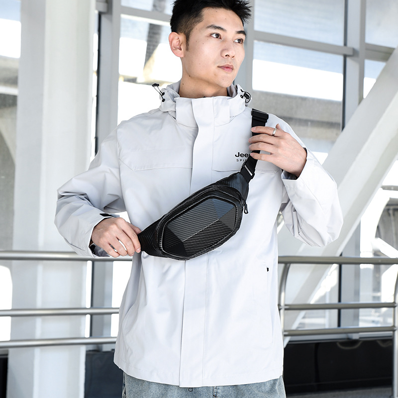 New hard-shell bags, men's chest bags, outdoor crossbody bags, men's trendy sports bags, casual waist bags, men's backpacks Specification drawing