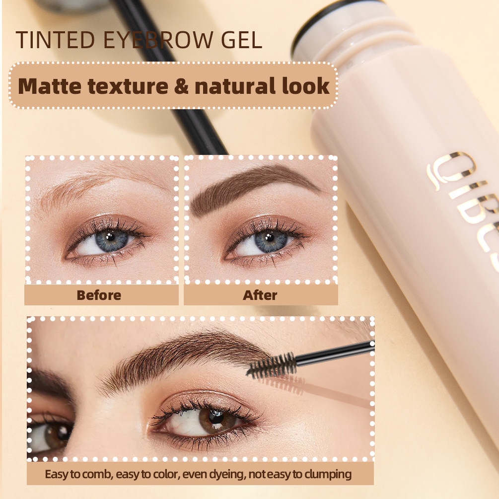 QIBEST Cross-border Three-dimensional Thickening Eyebrow Dye, Quick-drying Eyebrow Dye Cream, long-lasting, Waterproof, No smudging, No Smudging wholesale Specification drawing