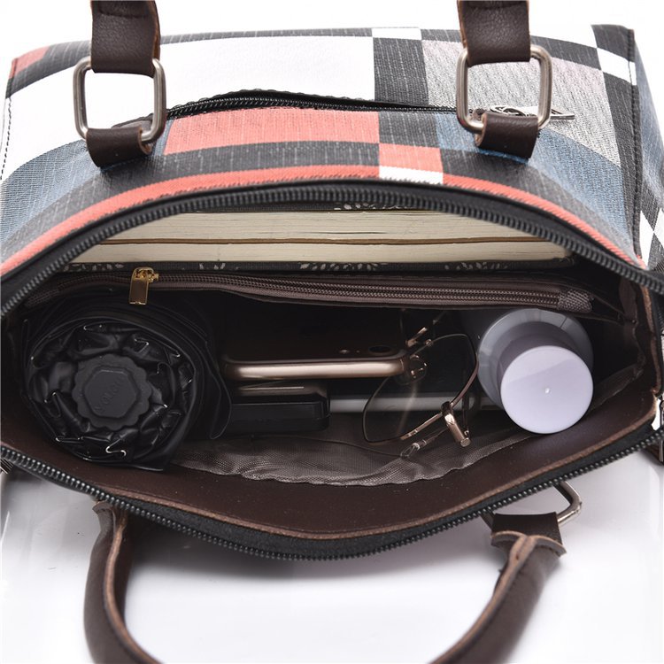 New style four-piece handbag set, European and American handbag, women's trend single-shoulder cross-border wholesale, women's bag consignment, crossbody bag Specification drawing
