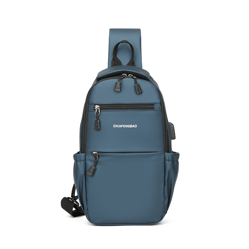 Customized men's commuter chest bag, Korean-style casual large-capacity hand-held shoulder bag, business travel cycling crossbody bag Item Picture