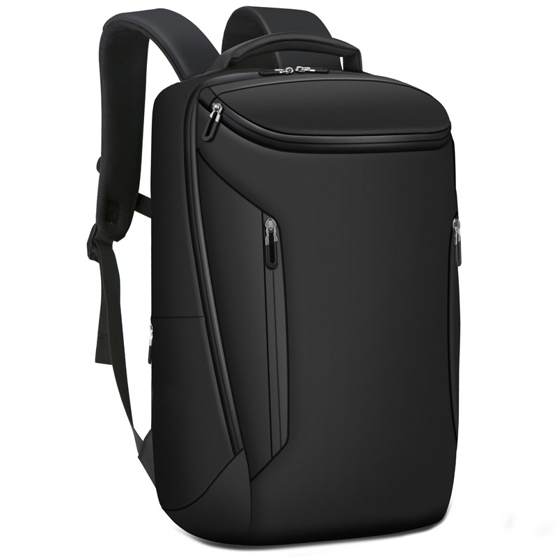Gaming computer backpack for men, 17-inch leather film laptop bag, large-capacity travel backpack, college student schoolbag full figure