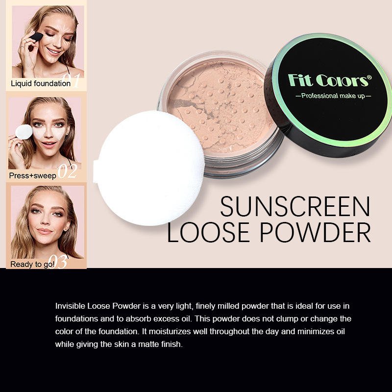 Fit Colors Slimming Loose Powder, non-smudging loose Powder, Cross-border Setting powder Specification drawing