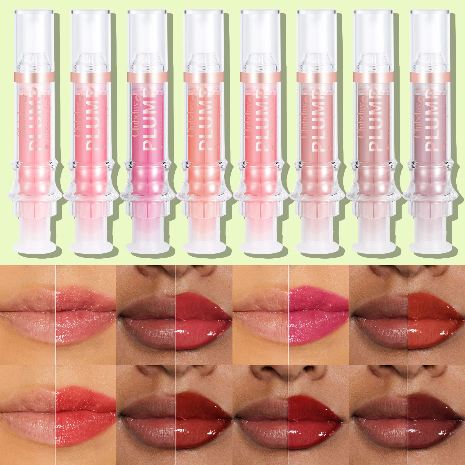 Clubday Amazon's best-selling moisturizing and hydrating mirror lip oil, lustrous and plump lip, needle tube lip augmentation, and lip gloss makeup full figure