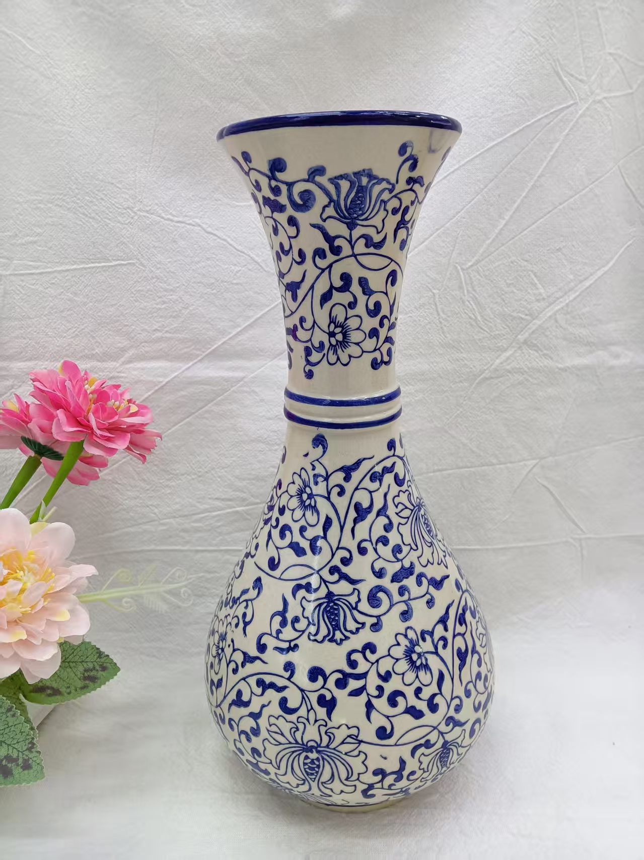 国潮装饰摆件家居装饰艺术品 小巧简约设计花艺插花器  中国风精致青花瓷陶瓷花瓶                    