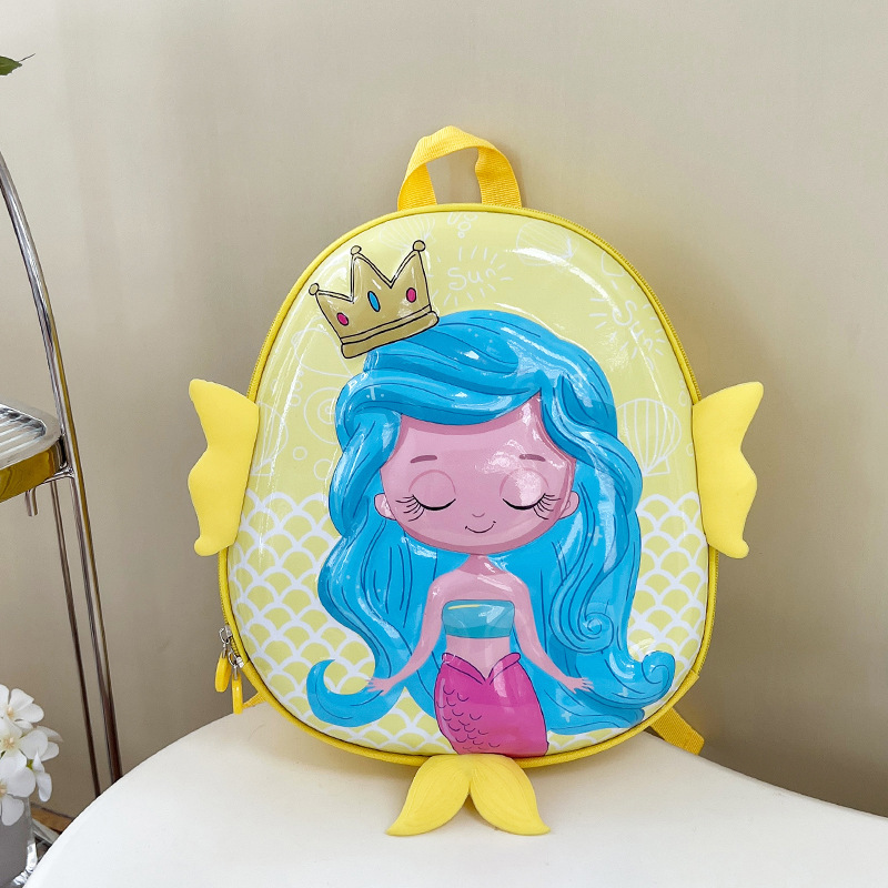 New cartoon kindergarten schoolbag for boys and girls aged 2-5, cute mermaid eggshell backpack Application Scenario