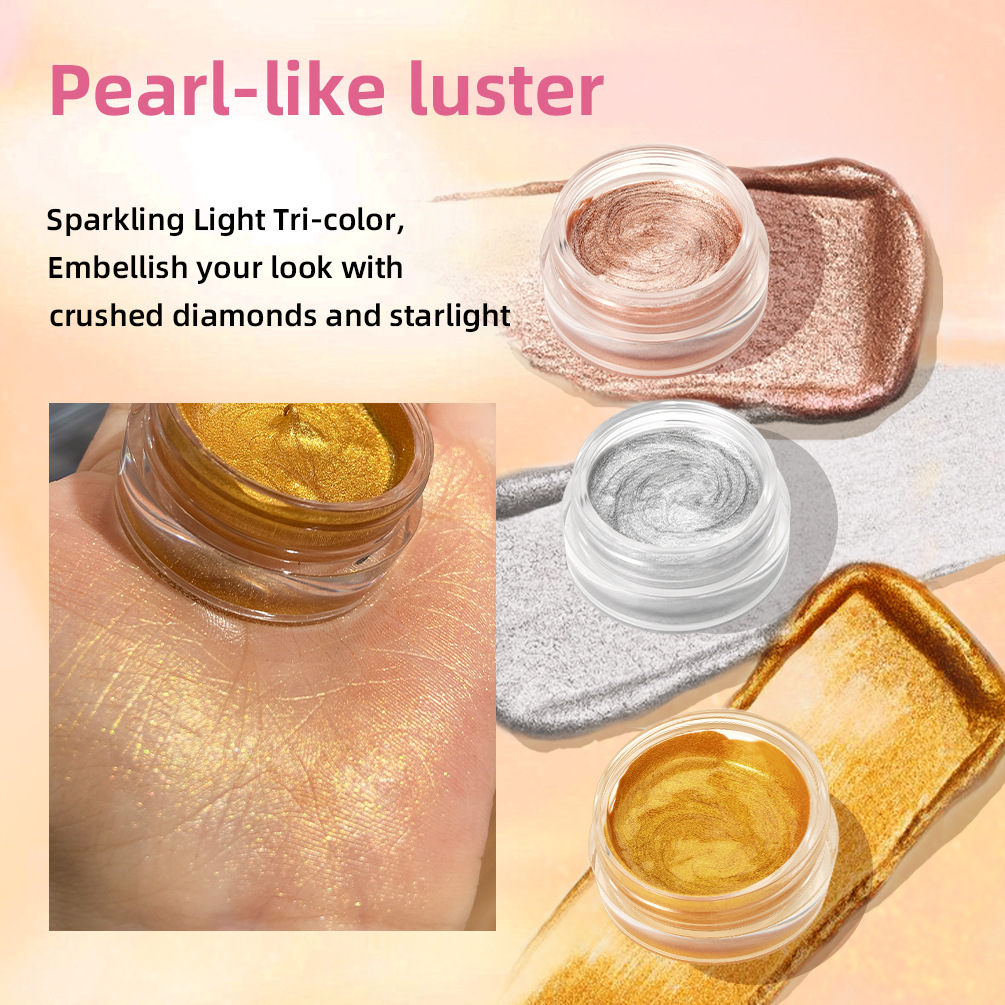 QIBEST Cross-border Sparkling High-Gloss Cream: Natural pearlescent facial contouring, full-body brightening, contour modification, High-gloss makeup details Picture