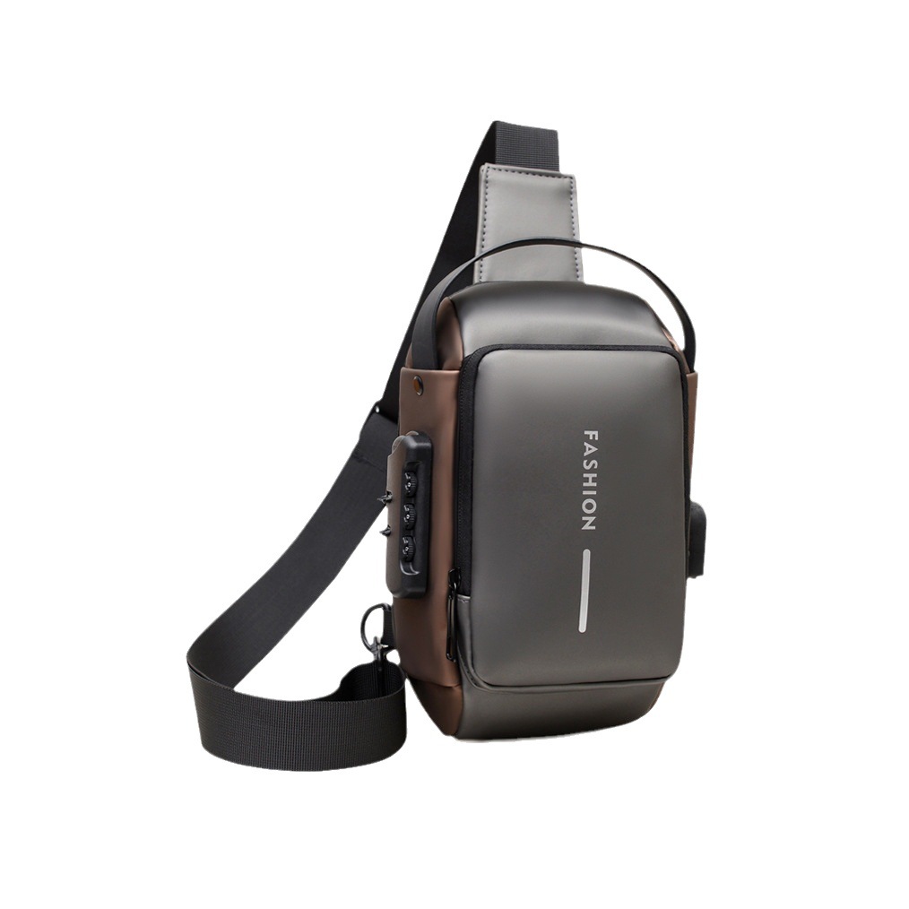 Outdoor cycling chest bag, password lock, anti-theft men's waist bag, single-shoulder bag, sturdy and wear-resistant, multi-functional crossbody bag in stock Item Picture