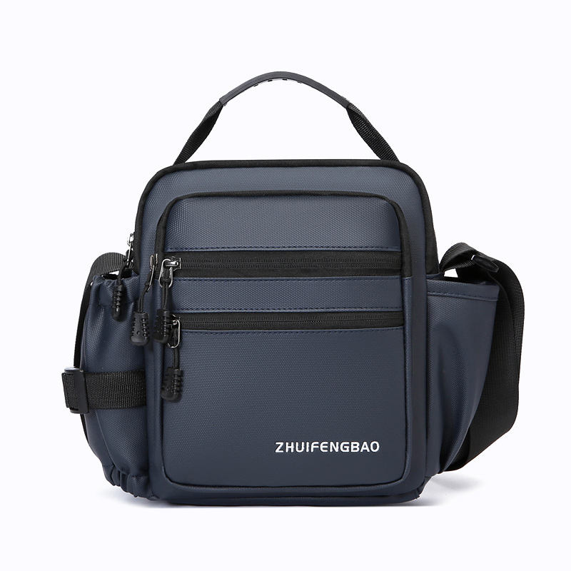 A fashionable and trendy single-shoulder crossbody bag for men engaged in foreign trade, multi-layered storage, water-resistant Oxford fabric handbag Item Picture