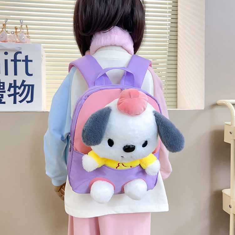 Cartoon plush toy backpacks, cute and trendy kindergarten backpacks, large-capacity children's school bags manufacturers details Picture