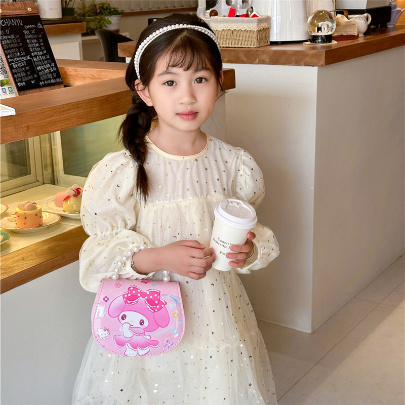 Cartoon Melody children's single-shoulder bag, fashionable kindergarten matching bag, cute Kuromi casual crossbody bag for going out Specification drawing