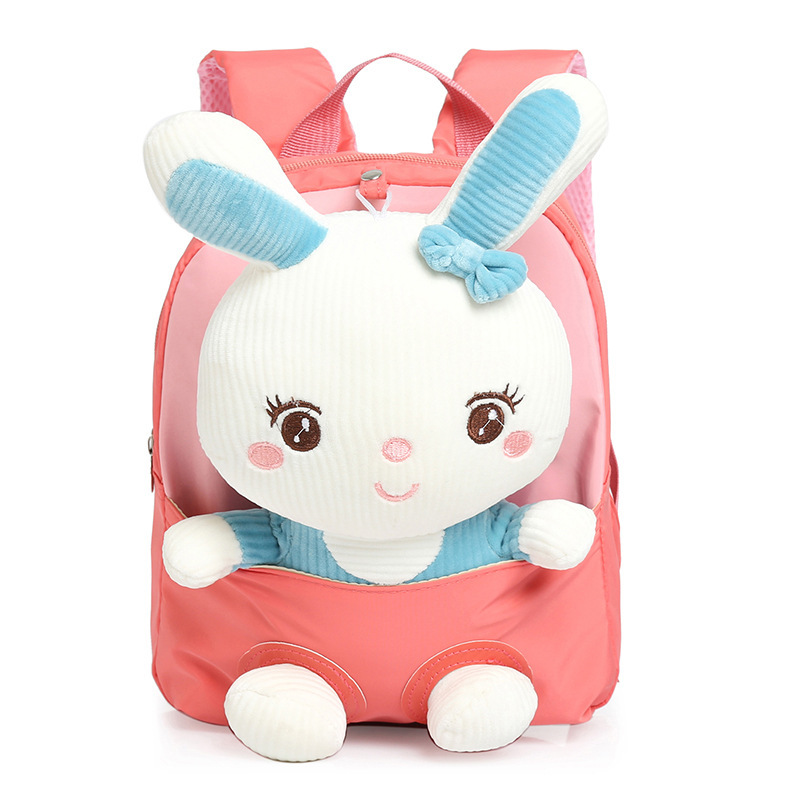 Children's backpack 2025 New style cartoon plush kindergarten baby lightweight schoolbag detachable doll backpack Item Picture