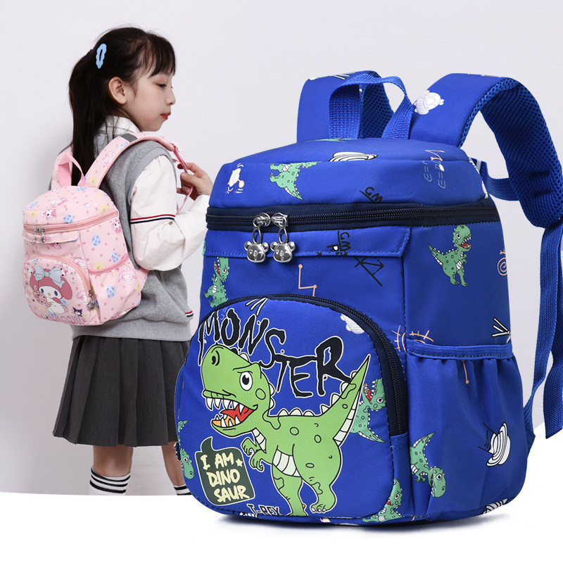 New children's schoolbags, cute cartoon bags for boys and girls in the small class of kindergarten, casual and versatile, outdoor snacks on both shoulders details Picture