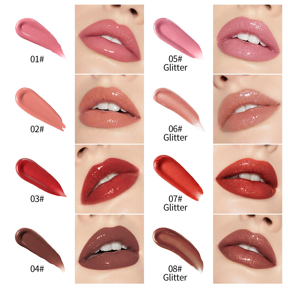 Clubday Long-lasting Moisturizing, easy to color, nourishing, press lipstick, sparkling and delicate, rose fragrance, mirror-like hydrating lip gloss Specification drawing