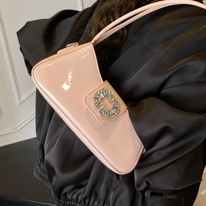 Korean style fashionable underarm bag for women 2025 New summer fashion niche baguette bag, individualistic and trendy single-shoulder crossbody bag Specification drawing