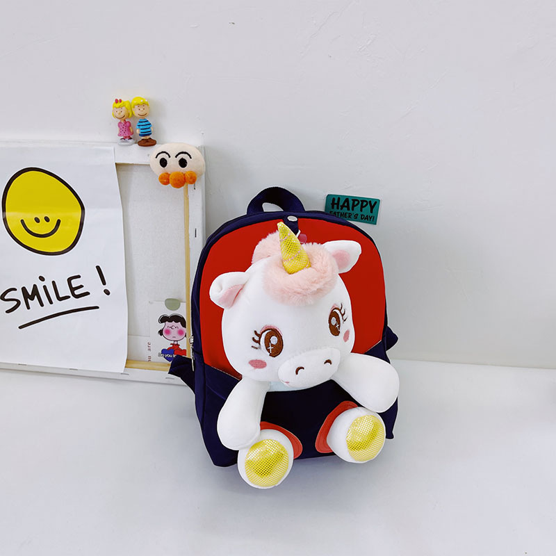 Unicorn children's bags, dolls, children's backpacks, cute cartoon boys' and girls' backpacks, detachable backpacks Item Picture