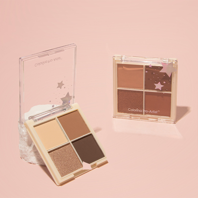 Four-color eyeshadow, pearlescent and matte, brightening, not easy to smudge, daily makeup, affordable eyeshadow palette wholesale, genuine cosmetics full figure