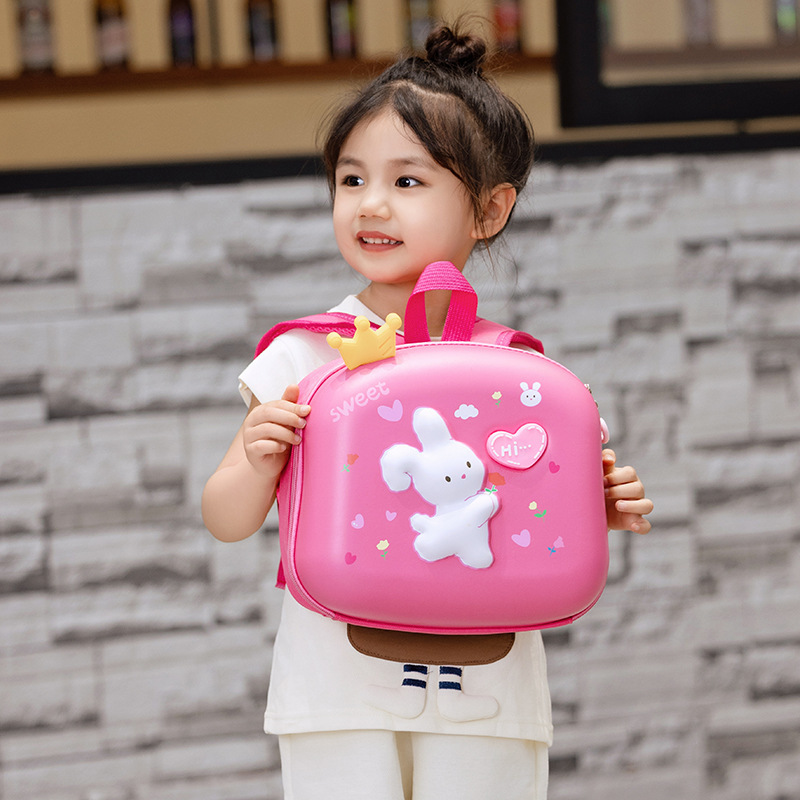 New style kindergarten children's schoolbags, cute cartoon eggshell backpacks for boys and girls, dinosaur backpacks with lights, for export full figure