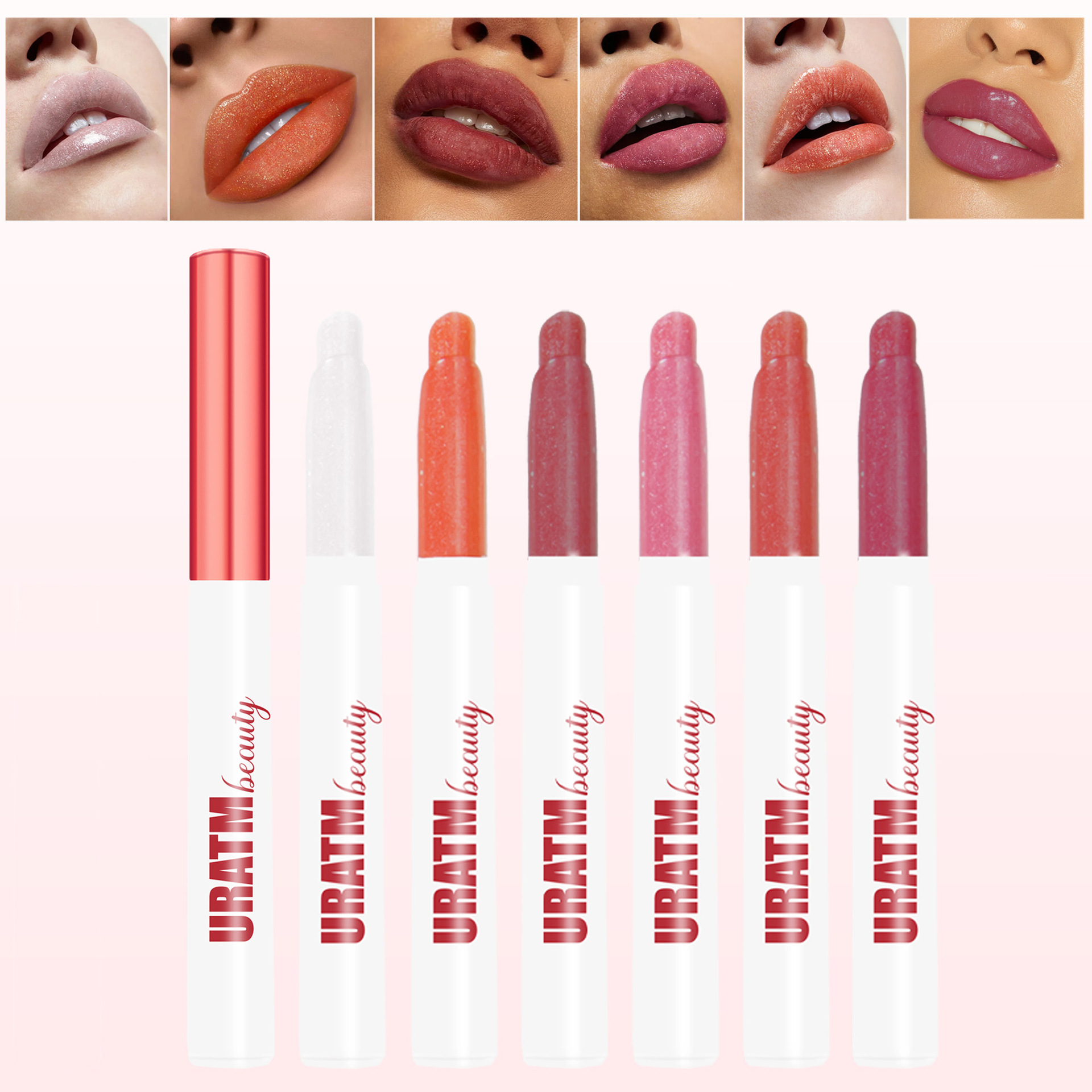 Cross-border six-color moisturizing and hydrating lipstick with fine luster, moisturizing and hydrating, waterproof, not easy to fade and not easy to stick to cups details Picture