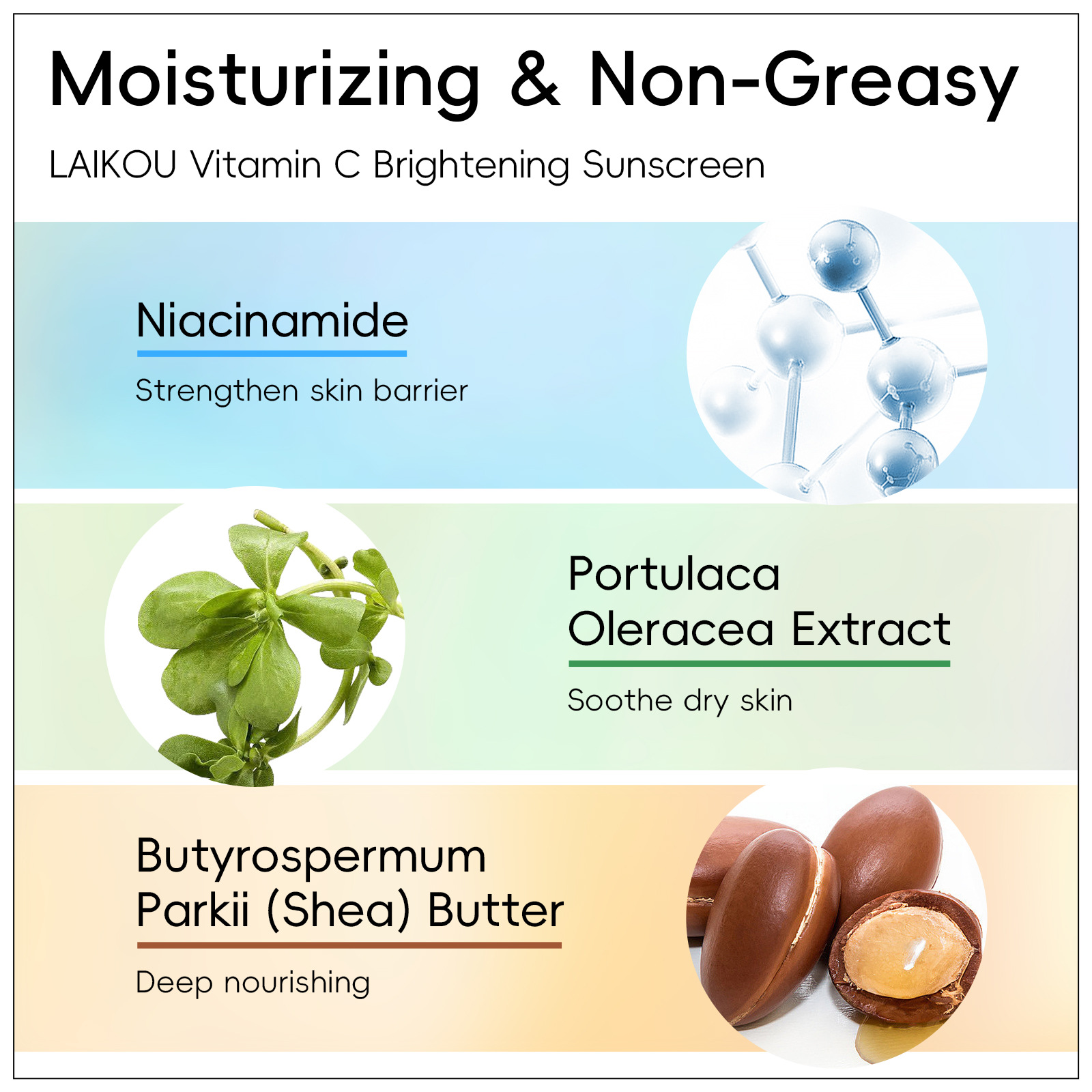 The cross-border new product, Laikou New Product, Csunscreen50g, is non-greasy, refreshing and isolated. We offer one-piece consignment from the manufacturer Application Scenario