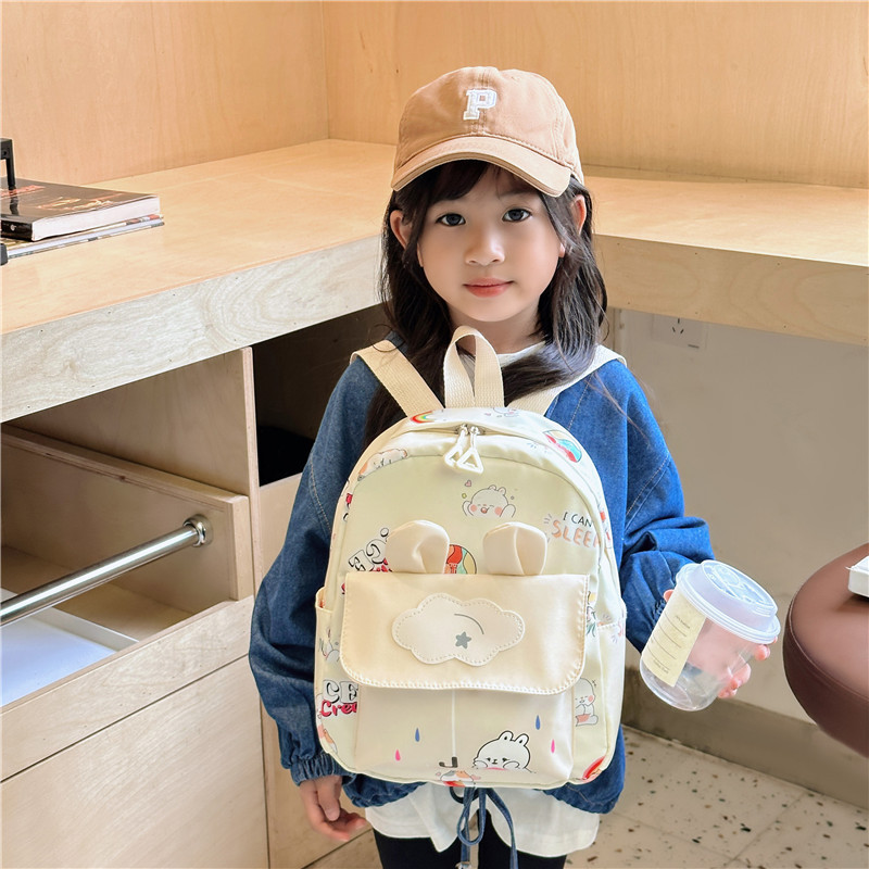 New kindergarten schoolbags for small and middle classes, cute cartoon cloud rabbit children's backpacks for export details Picture