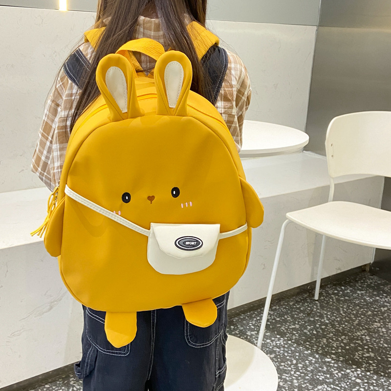 New color-blocking kindergarten schoolbag, simple little rabbit children's backpack, trendy Japanese-style lightweight baby backpack Specification drawing