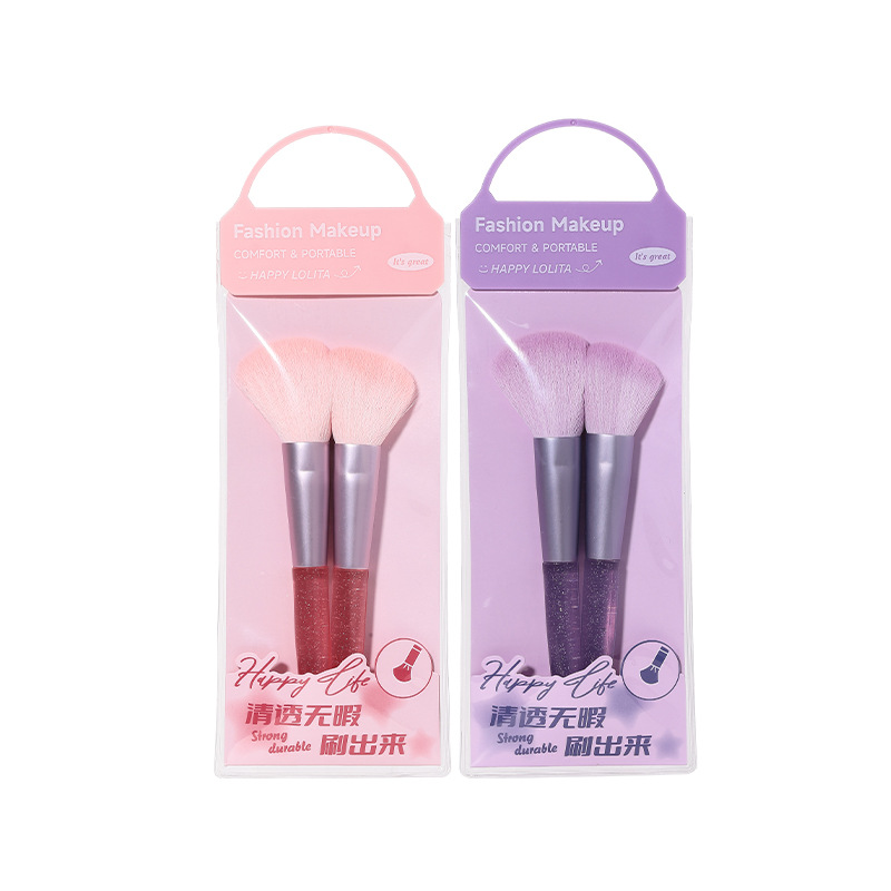 LMLTOP Foundation Brush 2-piece Portable Blush Powder Brush Contour Contour Brush Makeup Set Brush LLT35 Item Picture