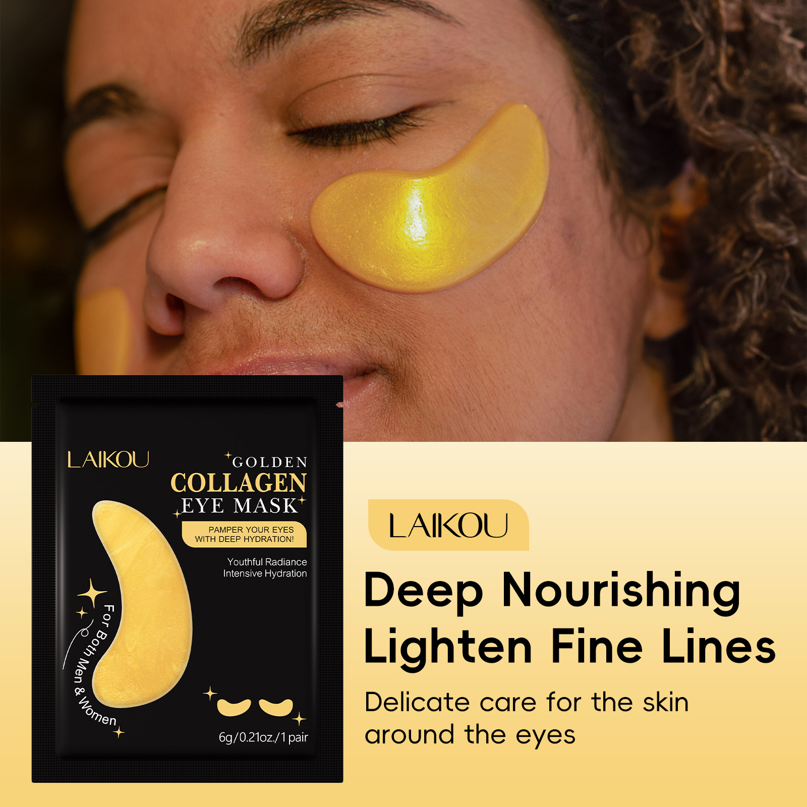 Cross-border new product LAIKOU GOLD EYE MASK 6g Collagen Eye Mask Manufacturer details Picture