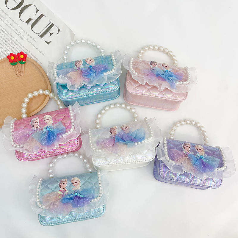 Korean-style children's pearl handbag, ins fashion girls' bag, children's cartoon trend chain handbag, small sachet full figure