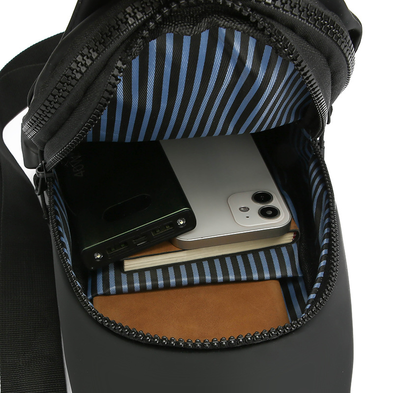 New cross-border men's chest bag, casual large-capacity single-shoulder crossbody bag, water-resistant trendy backpack with LOGO printing Item Picture