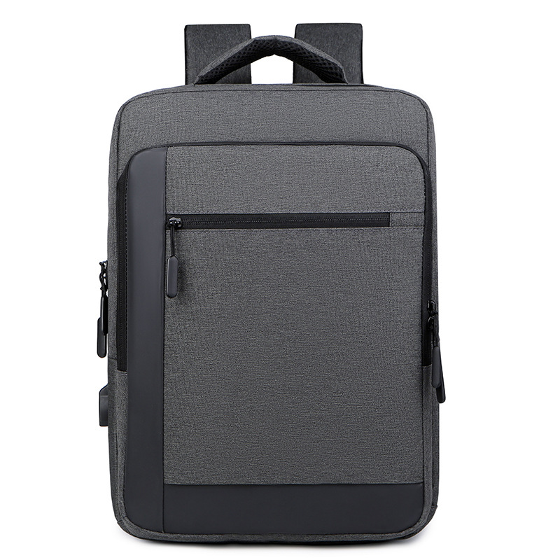 Men's black cross-border backpack, laptop bag, custom LOGO commuting backpack Item Picture