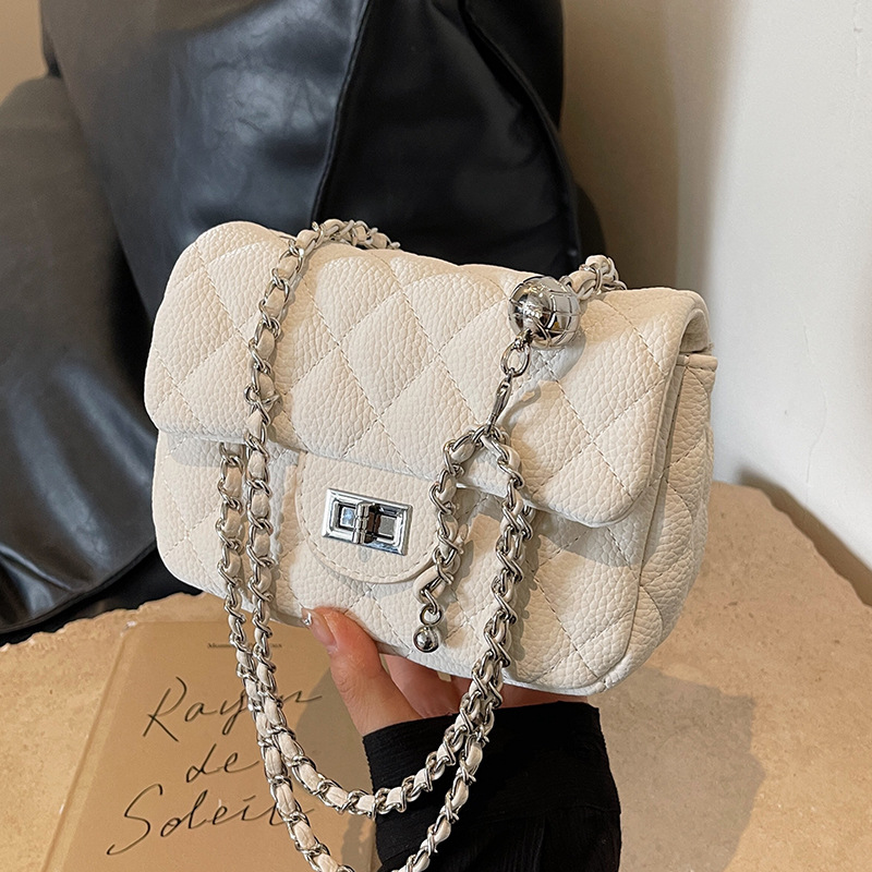 Diamond-shaped chain bag for women, 2025 new style, trendy and high-end fashion, versatile for spring and summer, single-shoulder crossbody bag, small square bag Specification drawing