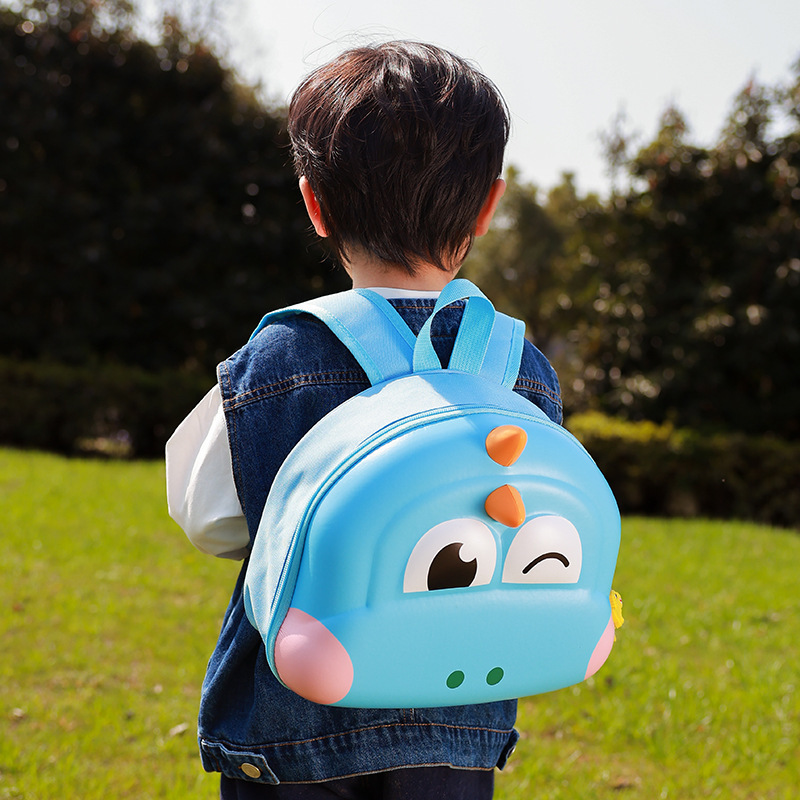 New children's hard-shell schoolbag cartoon kindergarten kids 3D dinosaur backpack, 2-5 years old boys' backpack 3 details Picture
