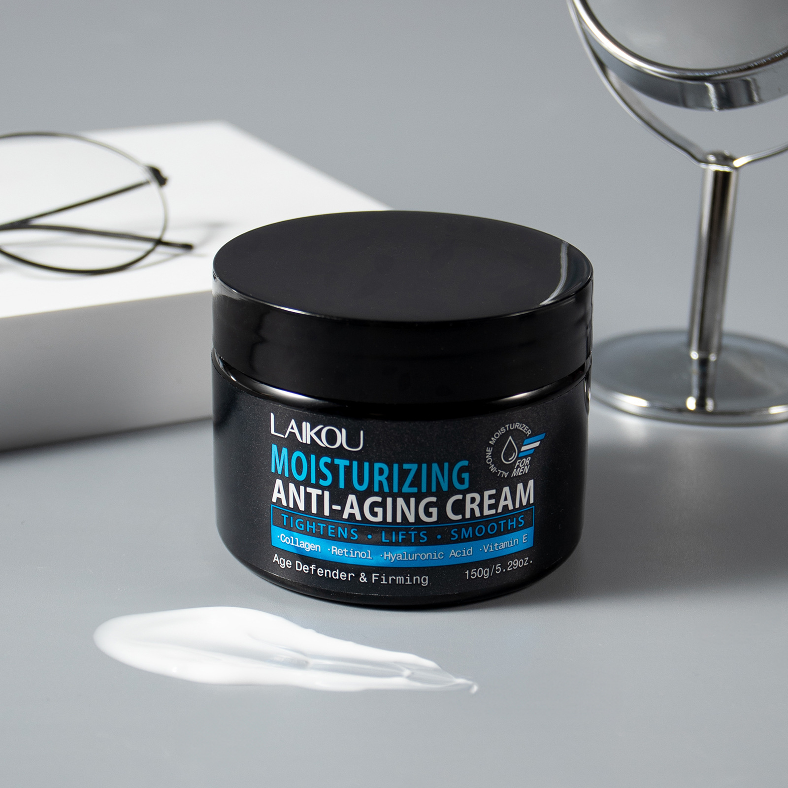 The new cross-border product LAIKOU men's Care Cream for hydrating, moisturizing and daily skin care, 150g, is in stock full figure