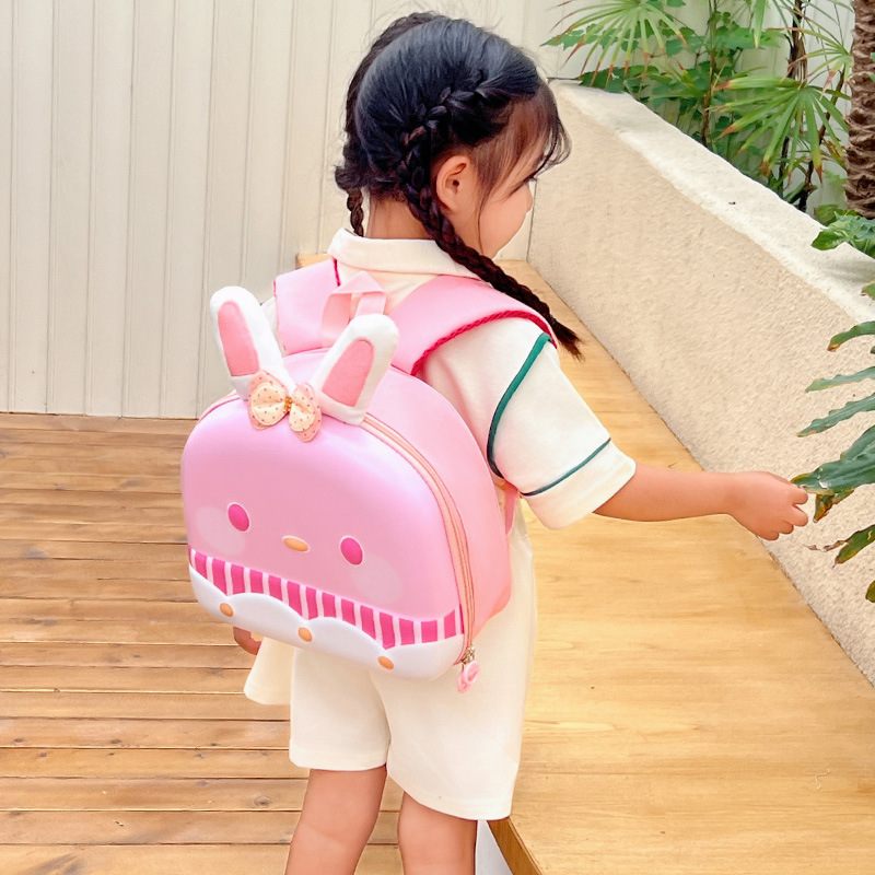 Fashionable new kindergarten schoolbag made of EVA material, cartoon little rabbit, small class children's backpack for leisure travel Specification drawing
