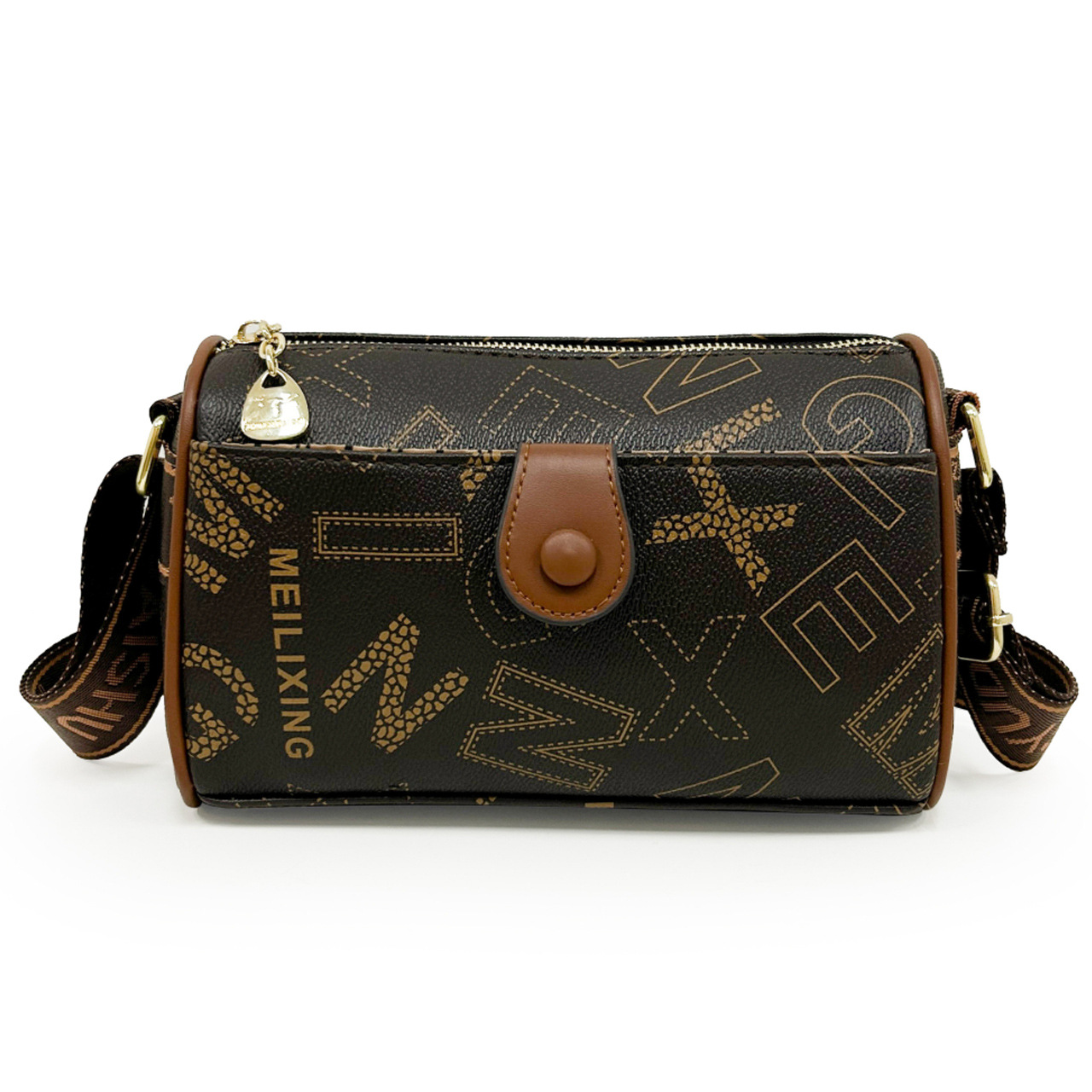 Kangaroo European and American style single-shoulder bag, monogram contrasting color pillow bag, fashionable and versatile, slanted urban simple style bag Item Picture