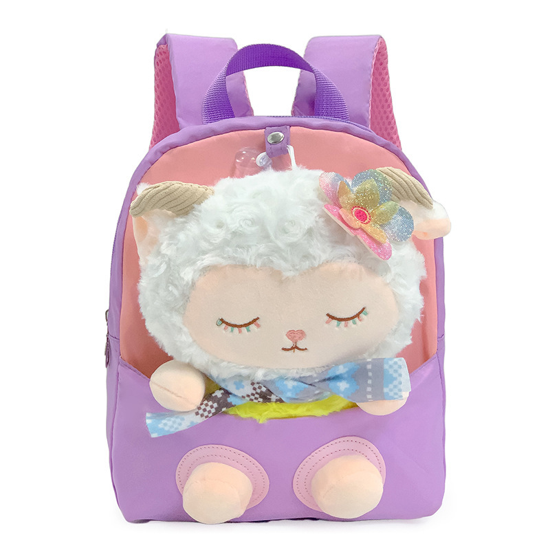 Children's backpacks, cute cartoon cute sheep plush toys, dolls, kindergarten schoolbags, girls' small backpacks Item Picture