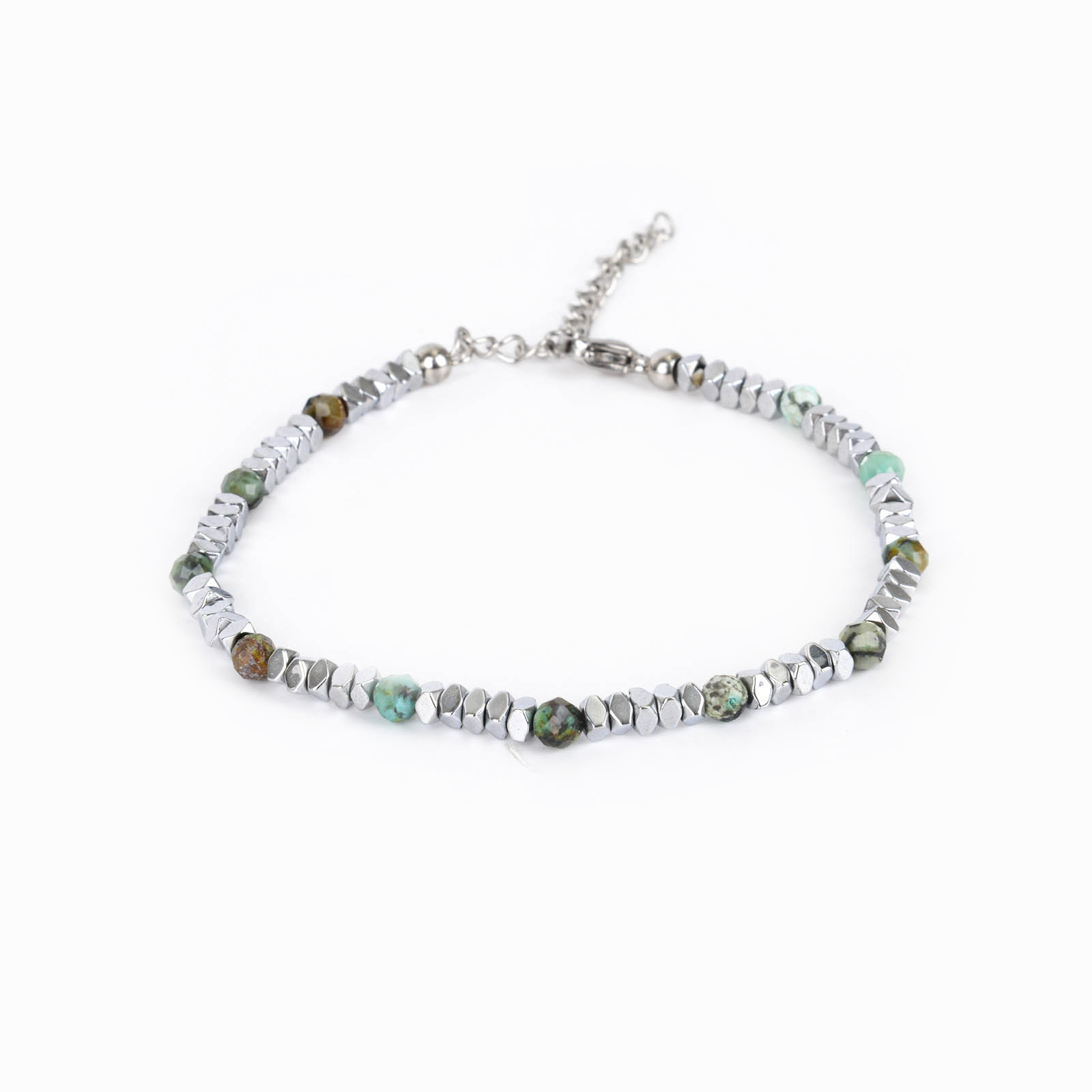 Amazon's best-selling natural stone beaded bracelet, stainless steel Bohemian-style jewelry, DIY engraved retro accessory details Picture