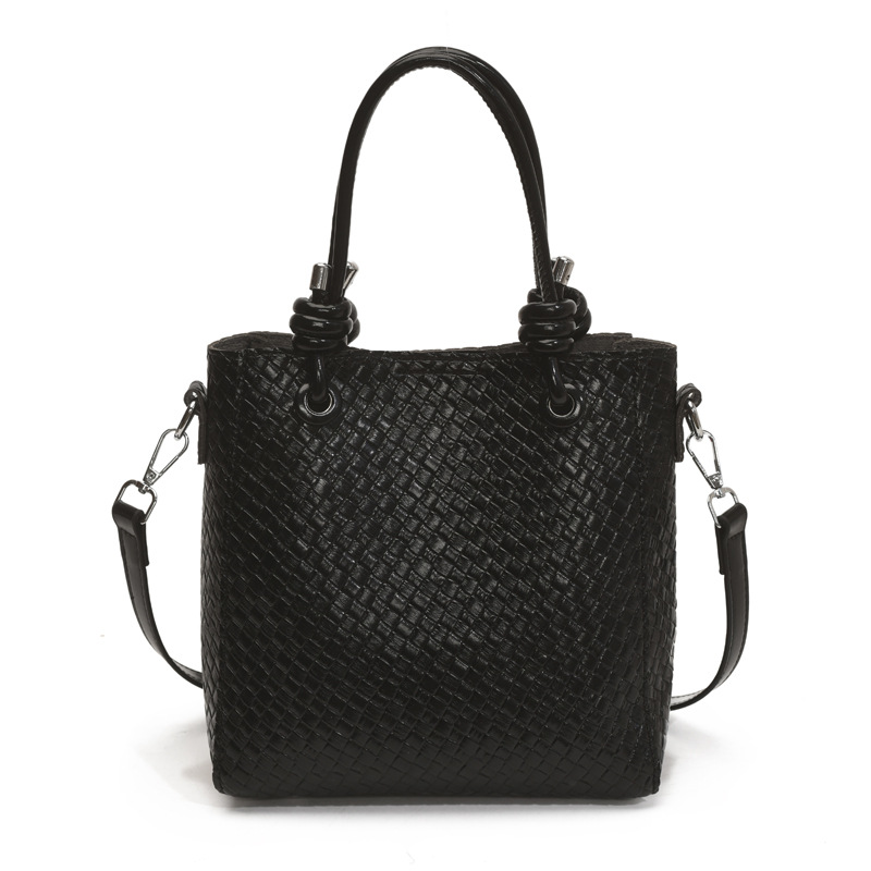 A niche and simple hand-held bucket bag for the summer of 2025, featuring a fashionable and stylish Korean style with a woven pattern, is a single-shoulder crossbody bag Item Picture