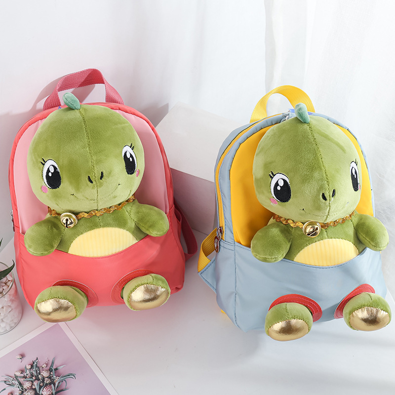 New children's backpacks, cartoon dinosaur plush toys, detachable kindergarten schoolbags in stock from the manufacturer for export full figure