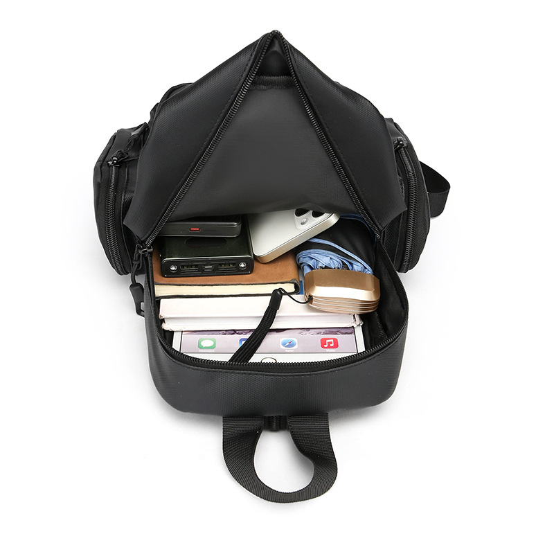 New men's chest bag, water-resistant, cross-border Oxford fabric, suitable for both shoulder and single shoulder, business men's computer backpack Item Picture