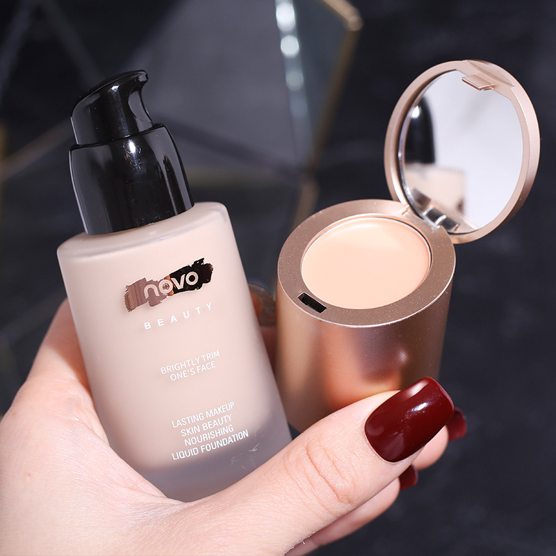 NOVO Cream Nourishing Concealer Foundation Liquid Concealer Set Concealer, Moisturizing, Waterproof and Non-smudge Foundation full figure