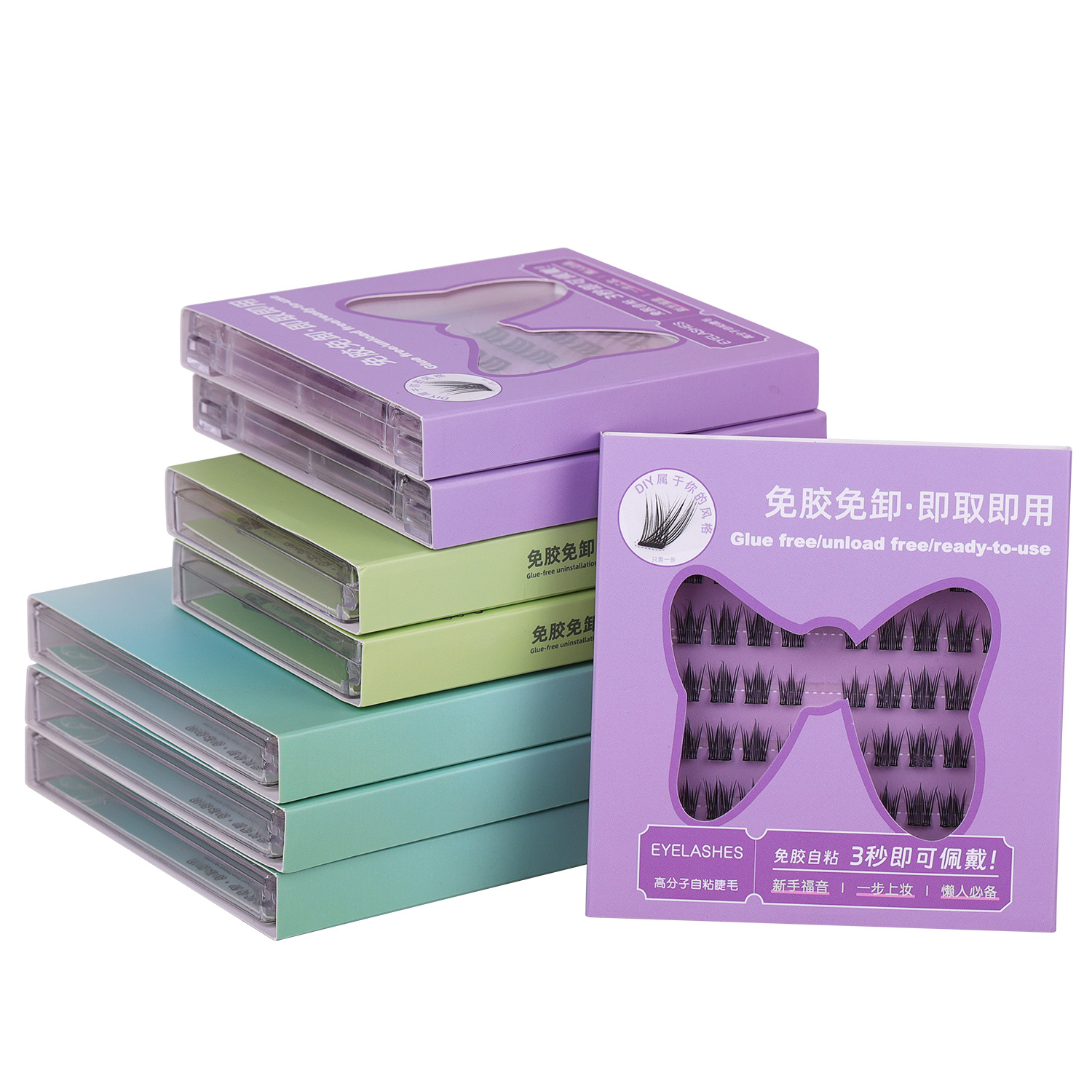 The new high-molecular self-adhesive sunflower false eyelashes are reusable, naturally soft and do not require removal. They are segmented cat fairies Item Picture