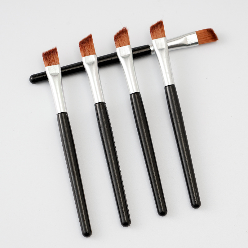 Factory wholesale single eyebrow brushes, portable mini brushes, eyeliner brushes, beauty tools, makeup brushes, direct sales of fan-shaped pens details Picture