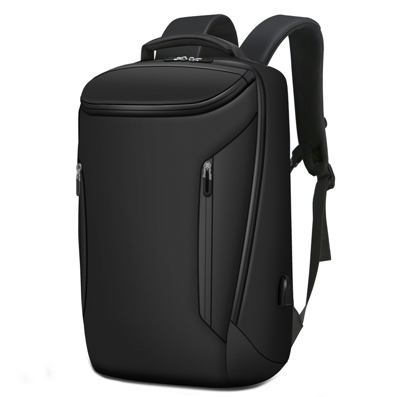 Gaming computer backpack for men, 17-inch leather film laptop bag, large-capacity travel backpack, college student schoolbag Item Picture