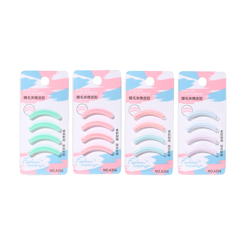 LMLTOP eyelash curler replacement strip 4-piece set universal elastic spare strip Mixed color rubber strip A356 Item Picture