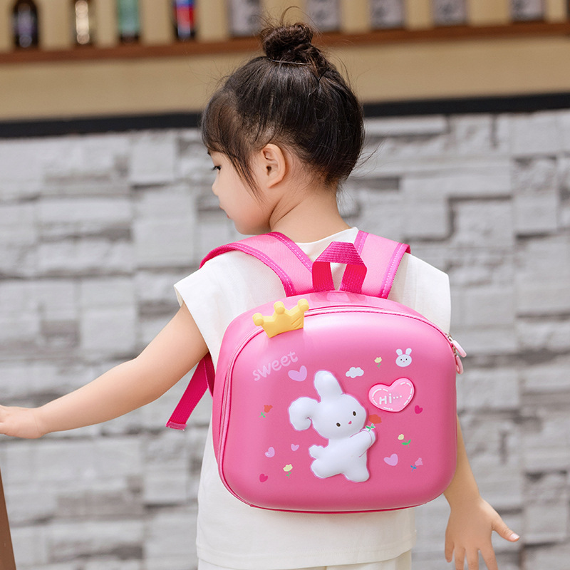 New style kindergarten children's schoolbags, cute cartoon eggshell backpacks for boys and girls, dinosaur backpacks with lights, for export Specification drawing